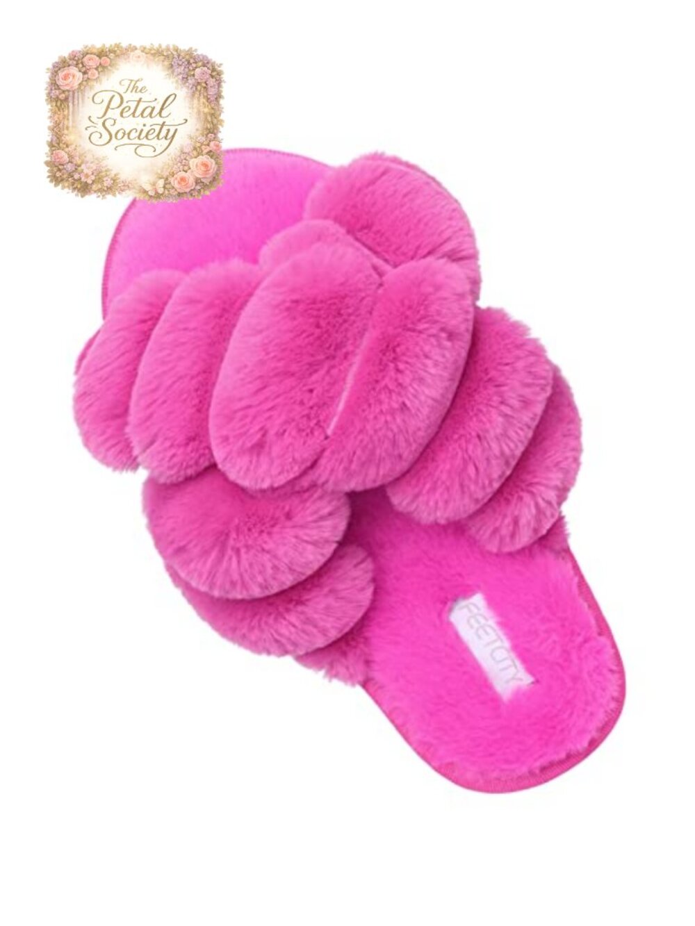 Fuzzy Fluffy Faux Fur Open Toe House Slippers with Memory Foam